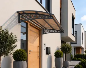 Lotus Pratik Sundurma antrasit ayaklı, bronz panelli montajlı görünüm