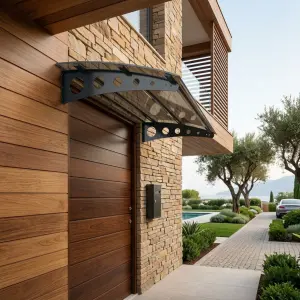 Modern Pratik Sundurma füme panel kapı üstü uygulama